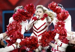 Madonna performs at Staples Center as part of her MDNA world tour in Los Angeles
